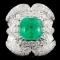 18K Gold 3.16ct Emerald & 2.95ctw Diamond Ring