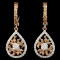 14K Gold 1.07ctw Fancy Color Diamond Earrings