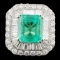 18K Gold 7.27ct Emerald & 3.62ctw Diamond Ring