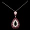 18K Gold 5.58ct Ruby & 1.24ctw Diamond Pendant