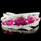 18K Gold 1.67ct Ruby & 0.29ctw Diamond Ring