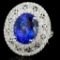 18K Gold 5.79ct Tanzanite & 0.95ct Diamond Ring