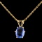 14K Gold 1.13ctw Sapphire Pendant