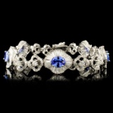 18K Gold 3.55ct Tanzanite & 4.81ctw Diamond Bracel