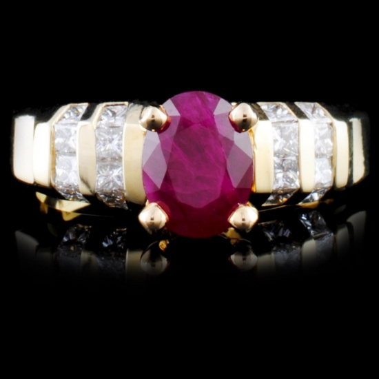 14K Gold 1.54ct Ruby & 0.73ctw Diamond Ring