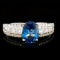 14k White Gold 1.15ct Sapphire & 0.42ctw Diamond R