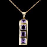 14K Gold 2.35ct Amethyst Pendant