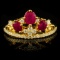 18k Yellow Gold 0.93ct Ruby & 0.27ctw Diamond Ring