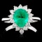 18K Gold 1.33ct Emerald & 0.44ctw Diamond Ring