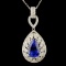 18K Gold 8.03ct Tanzanite & 1.68ctw Diamond Pendan