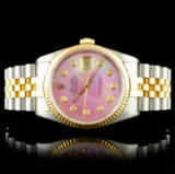 Rolex DateJust YG/SS Diamond 36MM Wristwatch