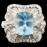 18K Gold 1.94ct Aquamarine & 1.20ctw Diamond Ring