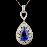 18K Gold 8.03ct Tanzanite & 1.68ctw Diamond Pendan