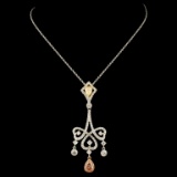 18K Gold 2.18ctw Fancy Diamond Pendant