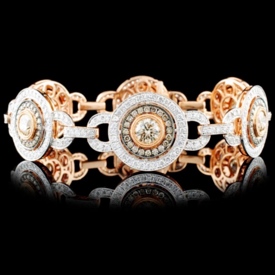 18K Rose Gold 7.75ctw Diamond Bracelet