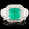 18K Gold 2.03ct Emerald & 1.27ctw Diamond Ring