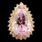 14K Gold 13.58ct Kunzite & 1.12ctw Diamond Ring