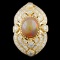 14K Gold 4.01ct Opal & 2.85ctw Diamond Ring