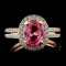 14K Rose Gold 2.40ct Spinel & 0.46ctw Diamond Ring