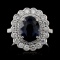 18K White Gold 3.52ct Spinel & 0.78ct Diamond Ring