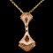 14K Gold 0.70ctw Fancy Color Diamond Pendant