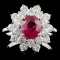 18K White Gold 1.67ct Ruby & 1.50ct Diamond Ring