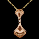 14K Gold 0.70ctw Fancy Color Diamond Pendant