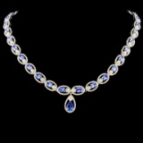 14K Gold 16.85ct Tanzanite & 5.93ctw Diamond Neckl