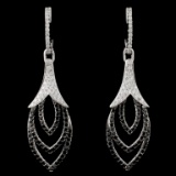 18K White Gold 1.53ctw Fancy Color Diamond Earring