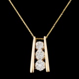 14K Gold 0.63ctw Diamond Pendant