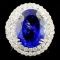 18K Gold 11.05 Tanzanite & 1.77ctw Diamond Ring