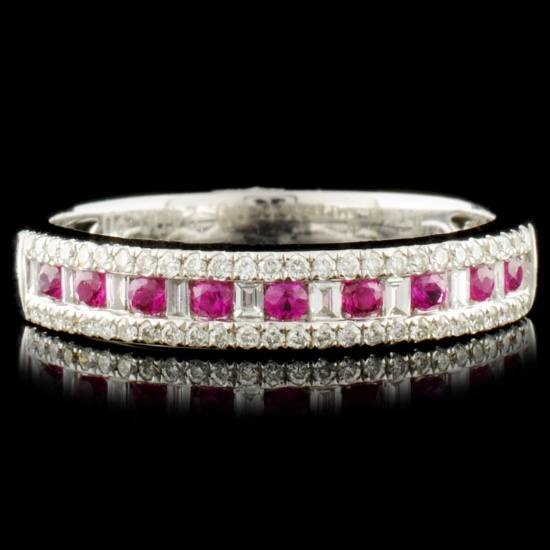 14K Gold 0.19ct Ruby & 0.25ctw Diamond Ring