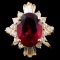 14K Gold 3.85ct Tourmaline & 0.72ctw Diamond Ring