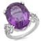 14K Gold 15.00ct Amethyst & 0.50ct Diamond Ring