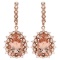 14K Gold 12.00ct Morganite & 1.90ct Diamond Earrin