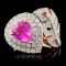 18K Rose Gold 1.93ct Sapphire & 0.98ct Diamond Rin