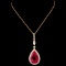 18K Gold 10.22ct Rubellite & 1.20ctw Diamond Penda