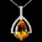 14K Gold 5.15ct Citrine & 0.71ctw Fancy Diamond Pe