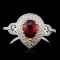 18K White Gold 0.99ct Ruby & 0.45ct Diamond Ring