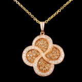 14K Gold 0.66ctw Fancy Color Diamond Pendant