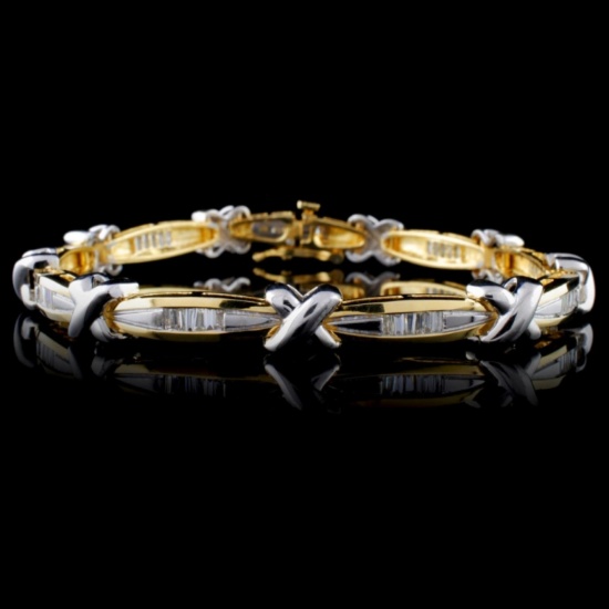 14K Two Tone 1.25ctw Diamond Bracelet