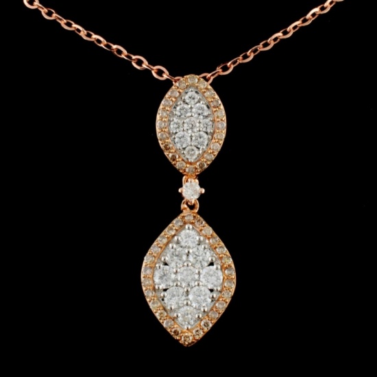 14K Rose Gold 1.29ctw Fancy Color Diamond Pendant