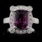 18K White Gold 3.09ct Spinel & 1.00ct Diamond Ring