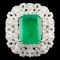 18K Gold 2.19ct Emerald & 4.81ctw Diamond Ring