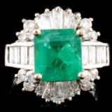 14K Gold 2.45ct Emerald & 1.54ctw Diamond Ring