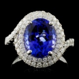 18K W Gold 3.70ct Tanzanite & 0.87ct Diamond Ring