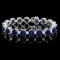 14k Gold 40.00ct Sapphire & 1.50ct Diam Bracelet