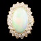 14K Gold 4.53ct Opal & 1.65ctw Diamond Ring