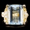 14K Gold 6.02ct Aquamarine & 0.29ctw Diamond Ring