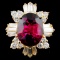 14K Gold 5.76ct Tourmaline & 1.81ctw Diamond Ring